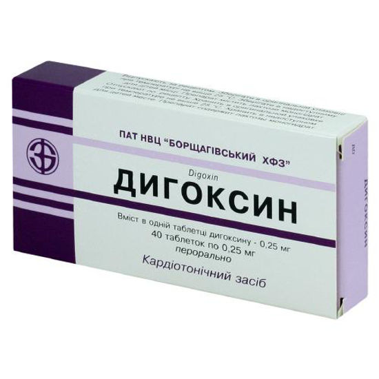 Дигоксин таблетки 0.25 мг №40
